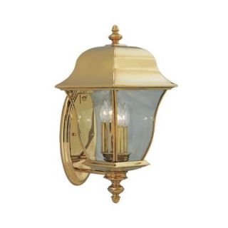 Designers Fountain Oak Harbor Wall Mount 3 Light Outdoor Polished Brass Lantern HC0256