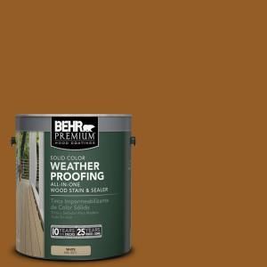 BEHR Premium 1 gal. #SC 134 Curry Solid Color Weatherproofing All In One Wood Stain and Sealer 501301