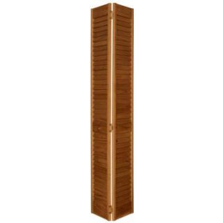 Home Fashion Technologies 2 in. Louver/Louver MinWax Early American Solid Wood Interior Bifold Closet Door 1203680230