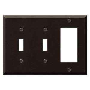 Creative Accents Steel 2 Toggle 1 Decorator Wall Plate   Antique Bronze 9AZ129