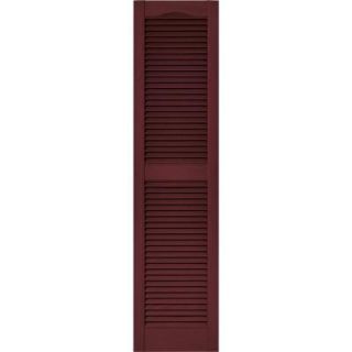 Builders Edge 15 in. x 60 in. Louvered Shutters Pair in #078 Wineberry 010140060078