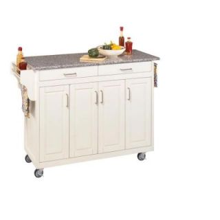 Home Styles Create a Cart in White with Salt and Pepper Granite Top 9200 1023