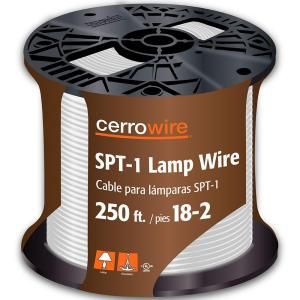 Cerrowire 250 ft. 18 Gauge 2 Conductor Lamp Wire   White 252 1002G3