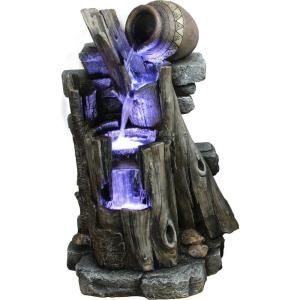 Yosemite Home Decor 3 Tiered Steps with Vase Polyresin Fountain CW85083
