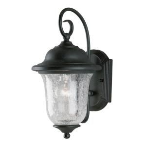 Westinghouse 1 Light Vintage Bronze Steel Exterior Wall Lantern with Clear Crackle Glass 6484100