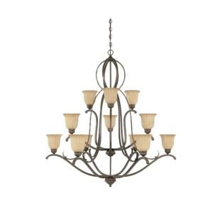 Designers Fountain Ordos Collection 12 Light Hanging Forged Sienna Chandelier HC0947