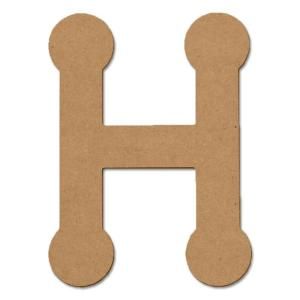 Design Craft MIllworks 8 in. MDF Bubble Wood Letter (H) 47259