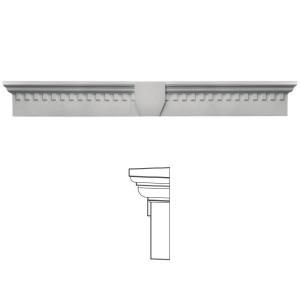 Builders Edge 9 in. x 73 5/8 in. Classic Dentil Window Header with Keystone in 030 Paintable 060020973030