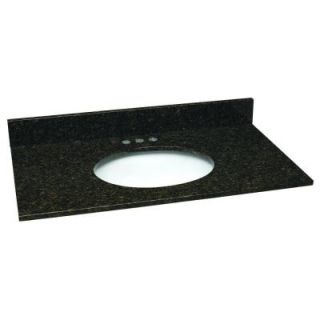 Design House 25 in. W Granite Vanity Top in Uba Tuba with White Bowl and 4 in. Faucet Spread 552521