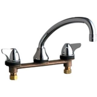 Chicago Faucets 8 in. Widespread 2 Handle Mid Arc Bathroom Faucet in Chrome with 9 1/2 in. Swing Tube Spout 1888 ABCP
