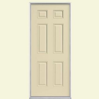 Masonite 6 Panel Painted Steel Entry Door with No Brickmold 42806