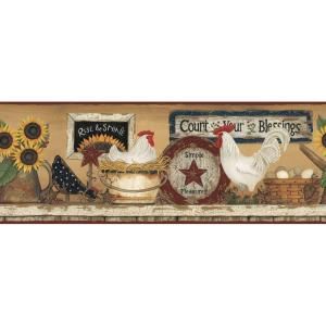 York Wallcoverings 9 in. Hen and Rooster Border CB5539BD