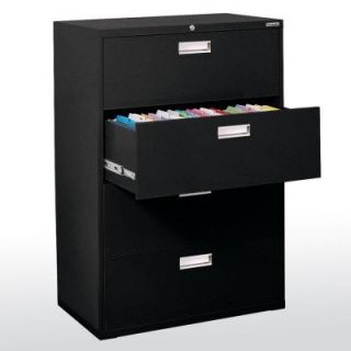 Sandusky 600 Series 42 in. W 4 Drawer Lateral File Cabinet in Black LF6A424 09