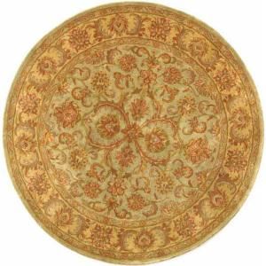 Safavieh Heritage Green/Gold 3 ft. 6 in. x 3 ft. 6 in. Round Wool Area Rug HG811A 4R