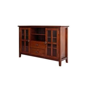 Simpli Home Artisan TV Stand in Auburn Brown Stain AXCHOL005