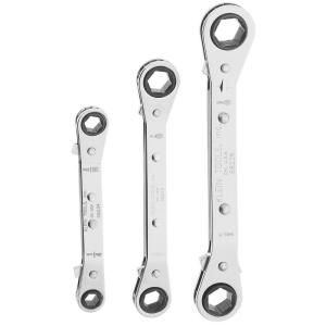 Klein Tools Ratcheting Offset Box Wrench Set & Pouch (3 Piece) 68244