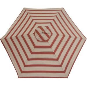 9 ft. Wood Patio Umbrella in Chili Stripe DISCONTINUED 9952 01250000