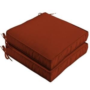 Hampton Bay Chili Red Outdoor Seat Cushion (2 Pack) DISCONTINUED WC09412B 9D2