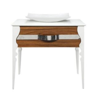 DECOLAV Natasha 27 in. W x 23.50 in. D x 32 in. H Vanity in Black Limba White with Vanity Top and Lavatory in White 5263 BLW
