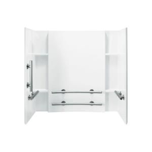 Sterling Plumbing Accord 32 in. x 60 in. x 55 1/4 in. Three Piece Direct to Stud Shower Wall Set in White 71154113 0