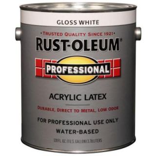 Rust Oleum Professional 1 gal. Gloss White Acrylic Latex Paint (2 Pack) 246970