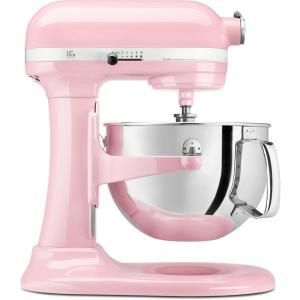 KitchenAid Professional 600 Series 6 qt. Bowl Lift Stand Mixer with Pouring Shield in Pink KP26M1XPK