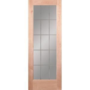 Feather River Doors 15 Lite Illusions Woodgrain 1 Lite Unfinished Maple Interior Door Slab LN15012868G605