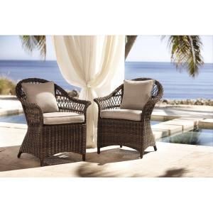 Home Decorators Collection Outdoor Martingale Marrone Grey Open Weave Wicker Patio Chairs (Set of 2) 1471110820
