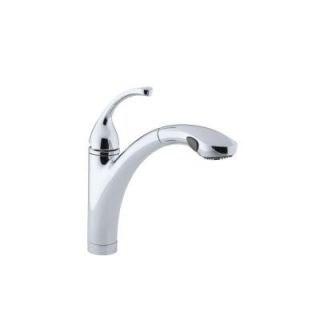 KOHLER Forte 1 hole or 3 hole kitchen sink faucet with 10 1/8 pullout spray spout in Polished Chrome K 10433 CP