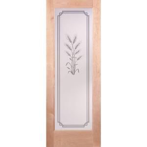 Feather River Doors Harvest Woodgrain 1 Lite Unfinished Maple Interior Door Slab LN15012068E631