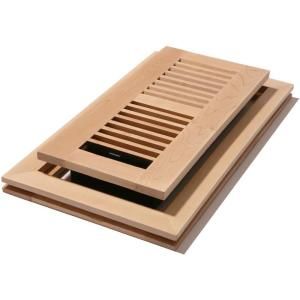 Decor Grates 4 in. x 10 in. Unfinished Maple Louvered Flushmount Register WMLF410 U