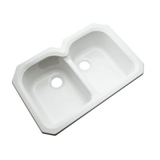 Thermocast Hartford Undermount Acrylic 33x22x9 in. 0 Hole Double Bowl Kitchen Sink in White 44000 UM