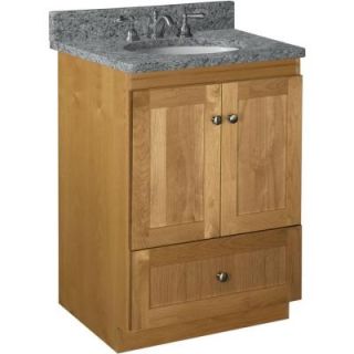 Simplicity by Strasser Shaker 24 in. W x 21 in. D x 34.5 in. H Door Style Vanity Cabinet Only in Natural Alder 01.165.2