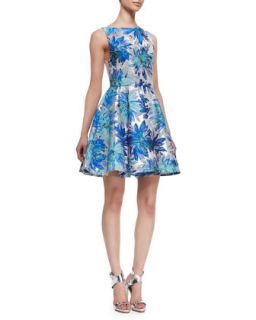 Foss Brocade Fit and Flare Dress   Alice + Olivia
