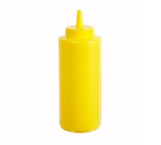 Winco 12 oz Plastic Squeeze Bottle, Yellow