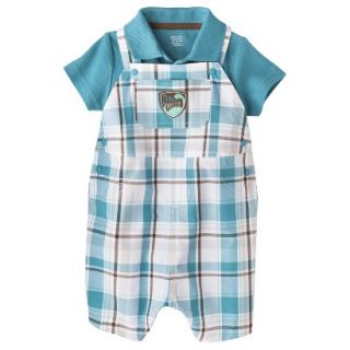 Just One YouMade by Carters Boys Shortal and Bodysuitl Set   Turquoise/Plaid
