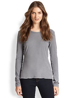 James Perse Cotton Jersey Long Sleeved Tee   Quarry