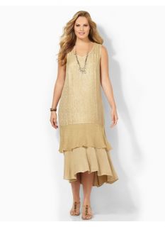 Plus Size Tapestry Dress Catherines Womens Size 1X, Safari Khaki
