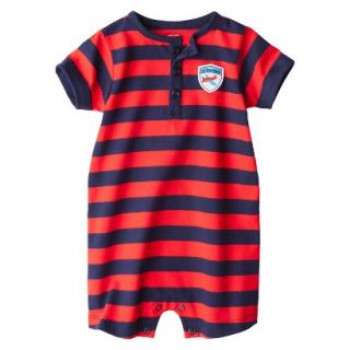 Just One YouMade by Carters Boys Short Sleeve Striped Romper   Orange/Blue 18