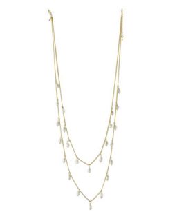 Long Pearly Double Strand Necklace