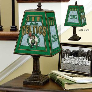 Boston Celtics Art Glass Table Lamp