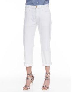 Womens The Boyfriend Relaxed Cropped Jeans   Current/Elliott