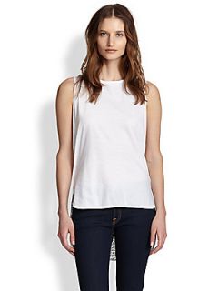 Torn by Ronny Kobo Ornella Lace Back Tank   White