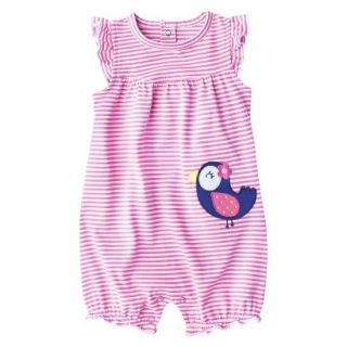 Just One YouMade by Carters Girls Ruffle Sleep Romper   Pink/White 3 M
