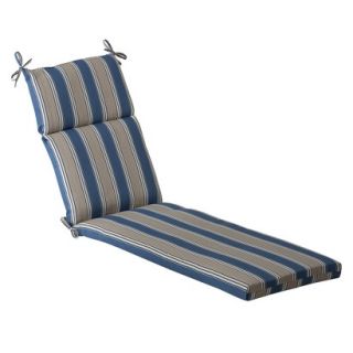Outdoor Chaise Lounge Cushion   Blue/Beige Stripe