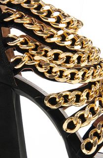 Jeffrey Campbell Shoe Chunky Chains in Black and Gold