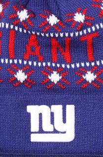 47 Brand Hats The New York Giants Top Off Pom Beanie in Royal Red