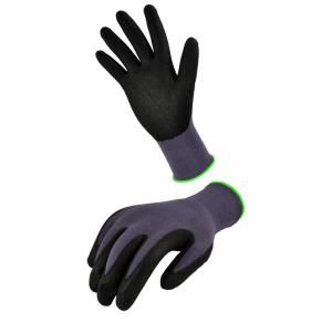 G & F 1520 Seamless Knit Nylon Nitrile Form Coated Black Size Medium Work Gloves 3 Pair Pack 1520M 3