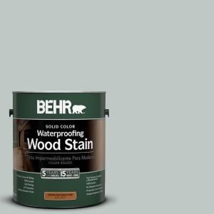 BEHR 1 Gal. #SC 365 Cape Cod Gray Solid Color Waterproofing Wood Stain 21101