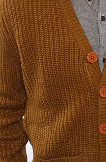 Obey Sweater Cardigan in Bronze Brown